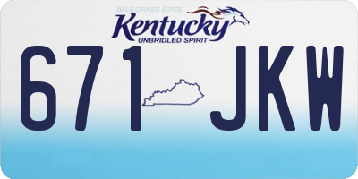 KY license plate 671JKW