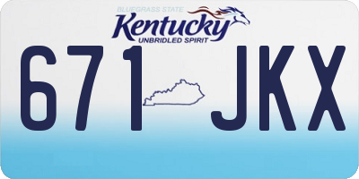 KY license plate 671JKX