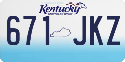 KY license plate 671JKZ