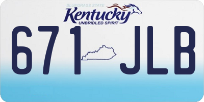 KY license plate 671JLB