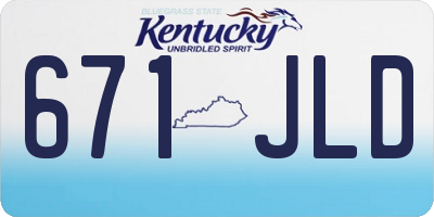 KY license plate 671JLD