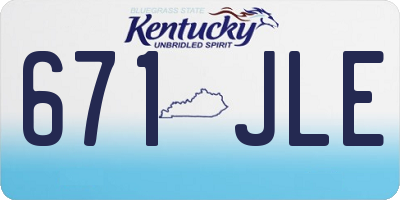 KY license plate 671JLE