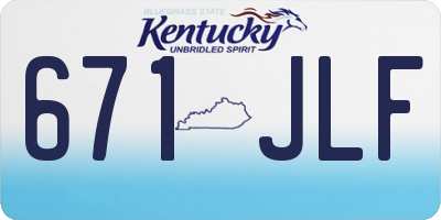 KY license plate 671JLF