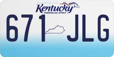 KY license plate 671JLG