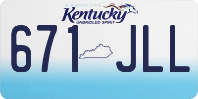 KY license plate 671JLL