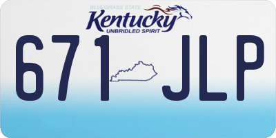 KY license plate 671JLP