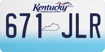 KY license plate 671JLR