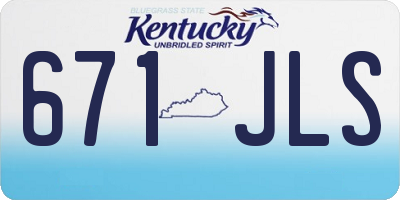 KY license plate 671JLS