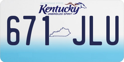 KY license plate 671JLU