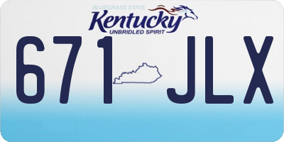 KY license plate 671JLX
