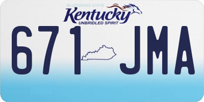 KY license plate 671JMA
