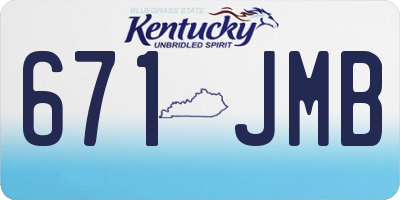 KY license plate 671JMB