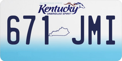 KY license plate 671JMI