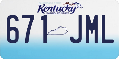 KY license plate 671JML