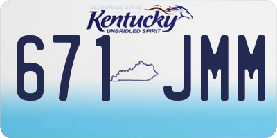 KY license plate 671JMM