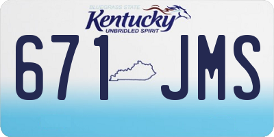 KY license plate 671JMS
