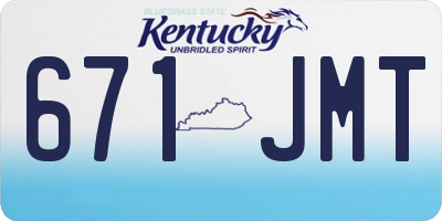 KY license plate 671JMT