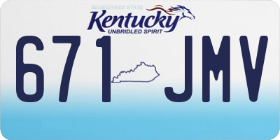 KY license plate 671JMV