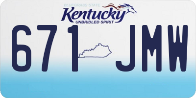 KY license plate 671JMW