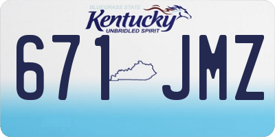 KY license plate 671JMZ