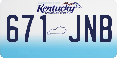 KY license plate 671JNB
