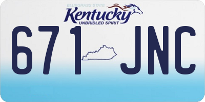 KY license plate 671JNC