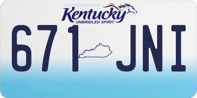 KY license plate 671JNI