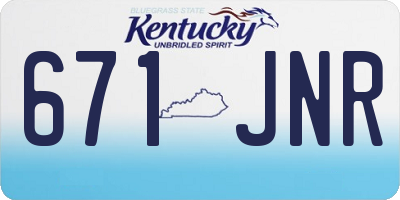 KY license plate 671JNR