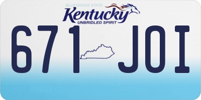 KY license plate 671JOI