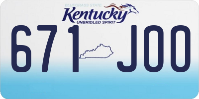 KY license plate 671JOO