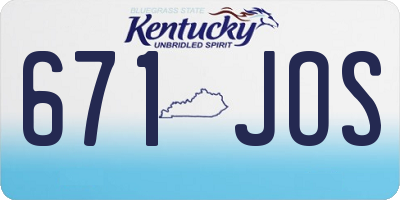 KY license plate 671JOS