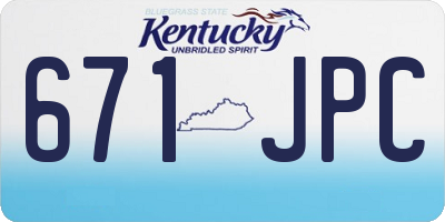 KY license plate 671JPC