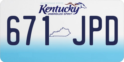 KY license plate 671JPD