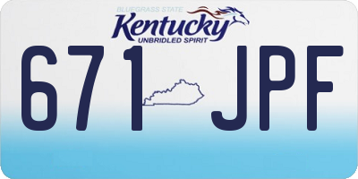 KY license plate 671JPF