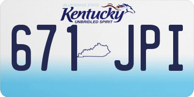 KY license plate 671JPI