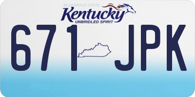 KY license plate 671JPK