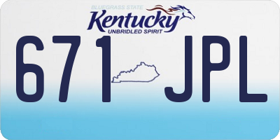 KY license plate 671JPL