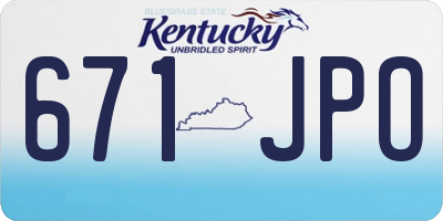 KY license plate 671JPO