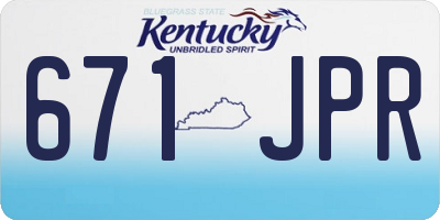 KY license plate 671JPR