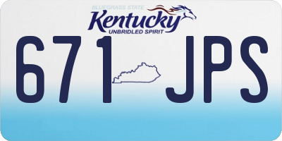 KY license plate 671JPS