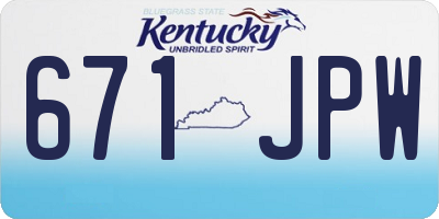 KY license plate 671JPW