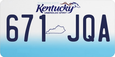 KY license plate 671JQA