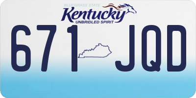 KY license plate 671JQD