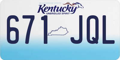 KY license plate 671JQL