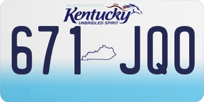 KY license plate 671JQO