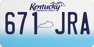 KY license plate 671JRA