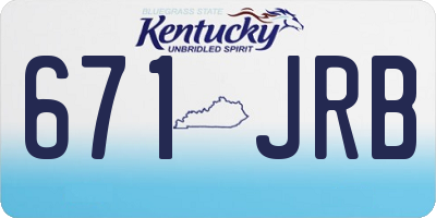KY license plate 671JRB