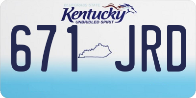 KY license plate 671JRD