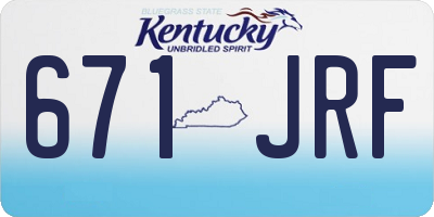 KY license plate 671JRF