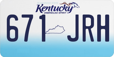 KY license plate 671JRH